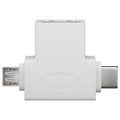 Goobay USB 3.0 to MicroUSB and USB-C T-Adapter - White