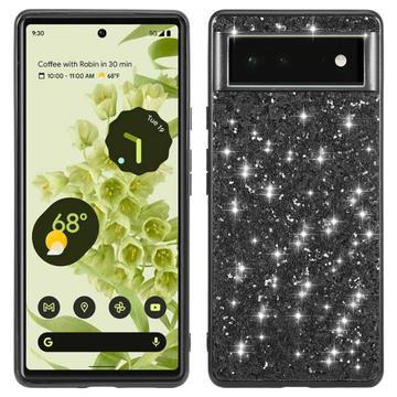 Google Pixel 8a Glitter Series Hibridna Maska - Crna