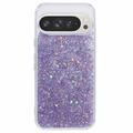 Google Pixel 9 Pro XL Glitter Flakes TPU Maska - Ljubičasta