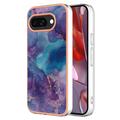 Google Pixel 9a Marble Pattern Galvanizirana IMD TPU Futrola