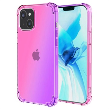 iPhone 14 Plus Gradijent TPU Maska Otporna na Udarce - Roze / Ljubičasta