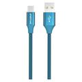 GreyLime Pleteni USB-A / USB-C Kabl - 2m - Plavi