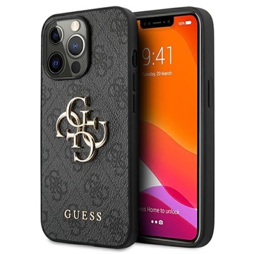 Guess 4G Big Metal Logo iPhone 13 Pro Max Hibridna Maska - Crna