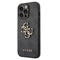 Guess 4G Big Metal Logo iPhone 14 Pro Max Hibridna Maska - Crna
