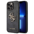 Guess 4G Big Metal Logo iPhone 14 Pro Hibridna Maska - Siva