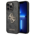 iPhone 15 Pro Guess 4G Big Metal Logo Hibridna Maska - Siva