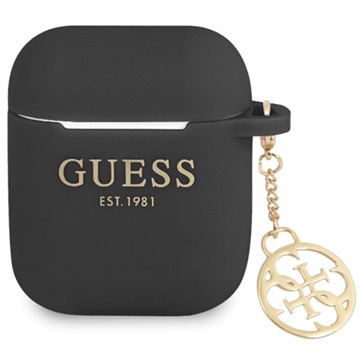 Guess 4G Charm AirPods / AirPods 2 Silikonsko Kućište - Crno