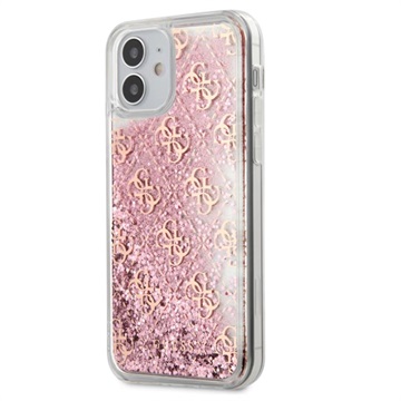 Guess 4G Liquid Glitter iPhone 12 Mini Hibridna Maska - Roze