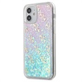 Guess 4G Liquid Glitter iPhone 12 Mini Hibridna Maska - Roze / Plava