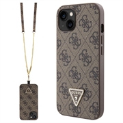iPhone 15 Guess 4G Strass Triangle Metal Logo Maska sa Crossbody Kaišem
