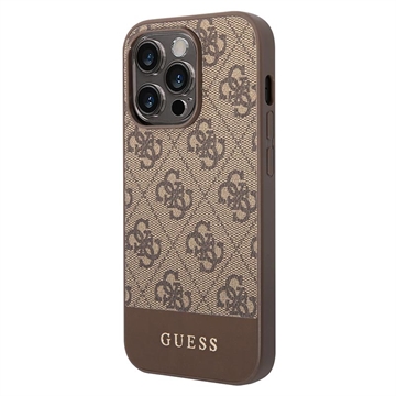 Guess 4G Stripe iPhone 14 Pro Max Hibridna Maska - Braon