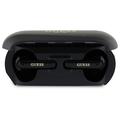 Guess Elongated Metallic Printed Logo Wireless Headphones with Charging Case - Black