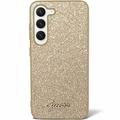 Samsung Galaxy S24+ Guess Glitter Flakes Metal Logo Hibridna Maska - Zlatna