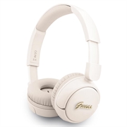 Guess Metal Logo Script Bluetooth 5.3 On-Ear Headphones - Beige