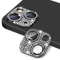 iPhone 15/15 Plus Hat Prince Glitter Zaštitno Staklo za Kameru - Crno