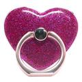 Heart Shape Glitter Ring Kickstand for Smartphone Metal Buckle Phone Holder