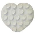 Heart-Shaped Adhesive Silicone Suction Cup Phone Holder - White