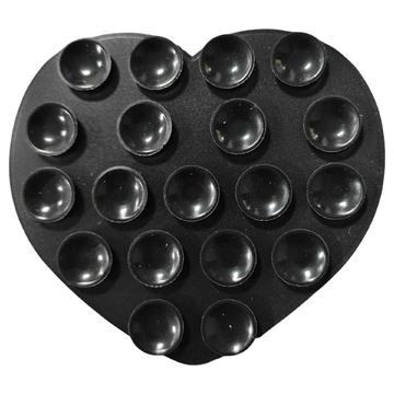 Heart-Shaped Double-Sided Silicone Suction Cup Holder for Smartphones