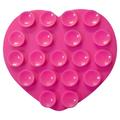 Heart-Shaped Double-Sided Silicone Suction Cup Holder for Smartphones - Hot Pink