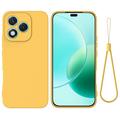 Honor 400 Lite Liquid Silicone Case with Hand Strap - Yellow