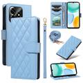 Honor X5c Plus Luxury Quilted Wallet Case - Blue
