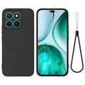 Honor X8c Liquid Silicone Case with Hand Strap - Black