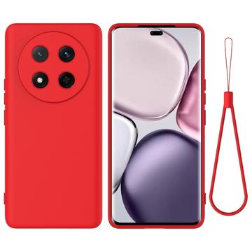 Honor X60 Pro/X9c/Magic7 Lite Liquid Silicone Case with Hand Strap - Red