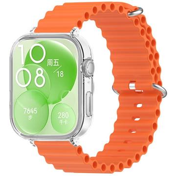 Huawei Watch Fit 3 Sports Silicone Strap w. Case - Orange