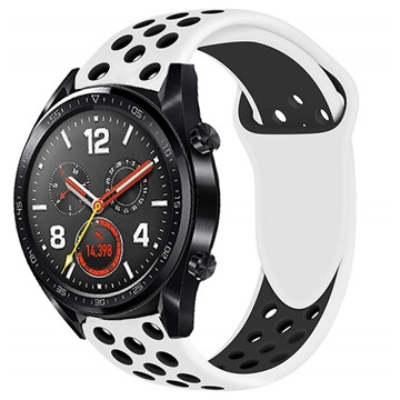 Huawei Watch GT Silikonski Sportski Kaiš - Beli / Crni
