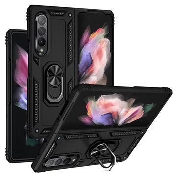 Samsung Galaxy Z Fold3 5G Hibridna Maska sa Metalnim Nosacem - Crna