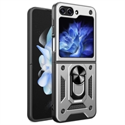 Samsung Galaxy Z Flip6/Z Flip7 FE Hibridna Maska sa Prstenom - Srebrna