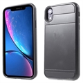 iPhone XR Hibridna Maska sa Kliznim Držačem Kartice - Crna