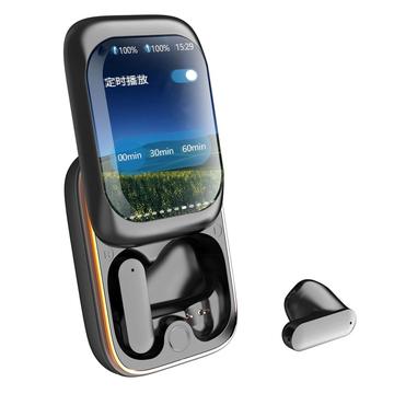 IB-G9 TWS Wireless Earphones with Sliding Color Display & Noise Reduction - Black