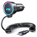 Joyroom JR-CL07 3-u-1 Žični Auto Punjač 55W - USB-C - Crni