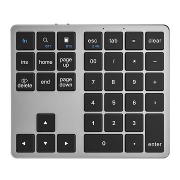K-35 Bluetooth Keypad Slim 35-Keys Computer Laptop Keyboard Tablet Accessories - Black Gray
