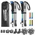 KODENOR 2 PCS Collapsible Trekking Pole Set For Trekking Camping Travelling Climbing Short Style - Blue