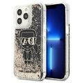 Karl Lagerfeld Gatsby Liquid Glitter iPhone 13 Pro Maska - Crna