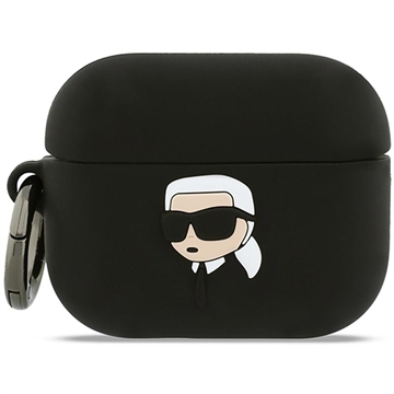AirPods Pro 3 Karl Lagerfeld Karl Head 3D Silikonska Maska - Crna