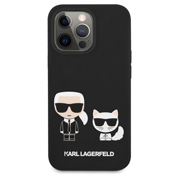 Karl Lagerfeld Karl & Choupette iPhone 13 Pro Max Silikonska Maska - Crna