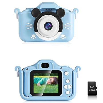 Kids Digital Camera with 32GB Memory Card (Otvoreno pakovanje - Odlično stanje) - Blue