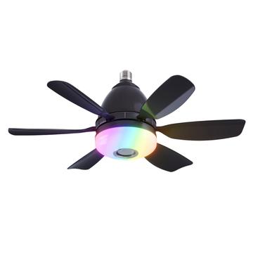 LEC017R 3-Speed RGB Dimmable Ceiling Fan with Bluetooth Speaker - Black