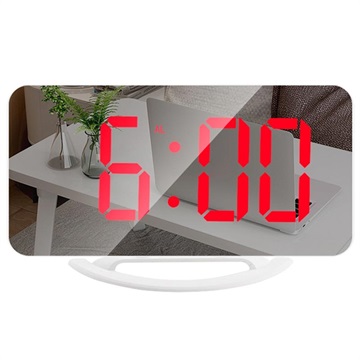 LED Budilnik sa Digitalnim Displejem i Ogledalom TS-8201 - Crveni / Beli