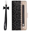 Lace Pattern iPhone XI Max Wallet Case - Black