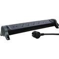 Legrand 049429 5-Outlet 2P+T Rotating Power Strip with USB-A & USB-C – 3680W/16A - Black