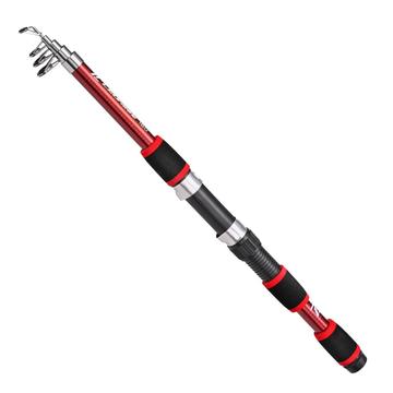 Leo 28257 1.73m Telescopic Fiberglass Fishing Rod - Red
