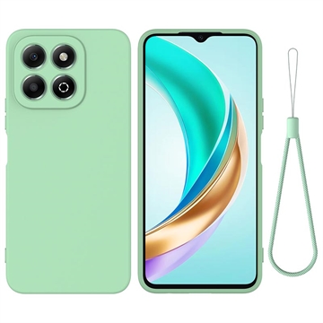 Honor X6c Liquid Silicone Case with Hand Strap - Green