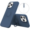 iPhone 13 Pro Liquid Silikonska maska sa Prstenom - Plava