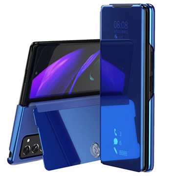 Samsung Galaxy Z Fold2 5G Luxury Mirror Flip View Futrola - Plava