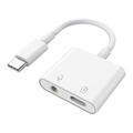 MH-CM33S USB-C to 3.5mm Audio Adapter with PD 3.0 Support - White