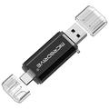 MICRODRIVE 64GB 2-in-1 USB 2.0 / USB-C Flash Drive - Black